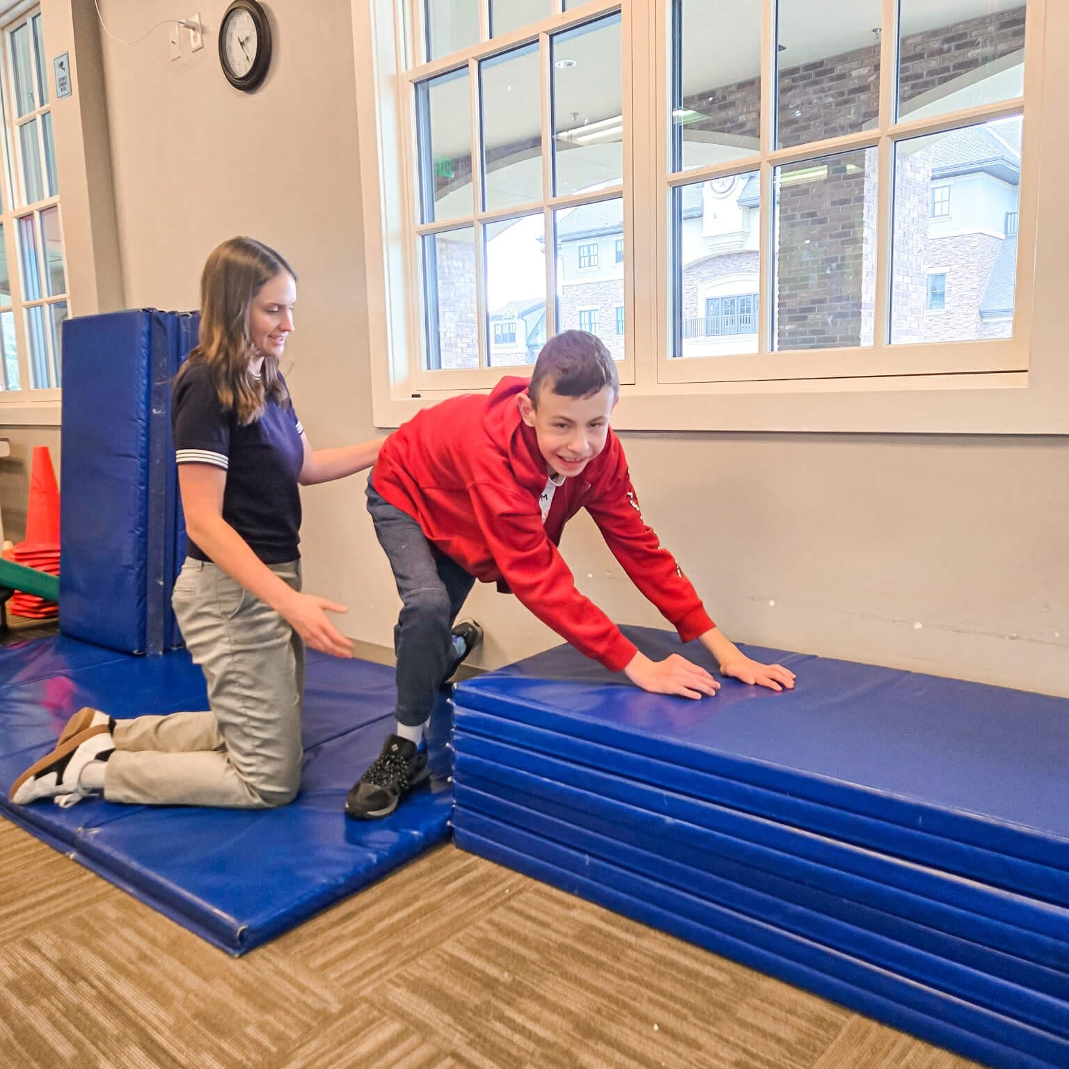 child working on endurance and strength with physical therapist East Idaho