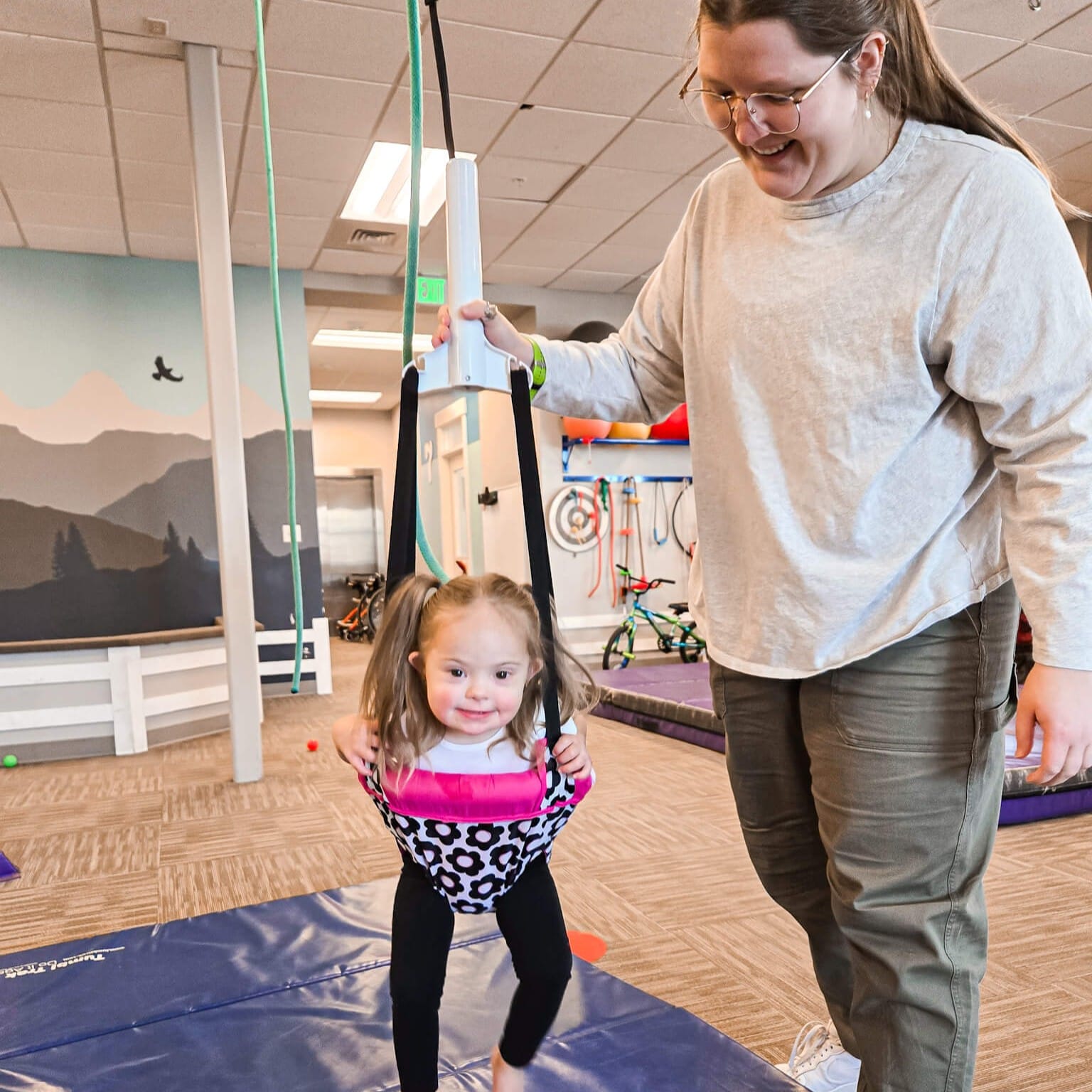 child working on posture and sitting position in physical therapy East Idaho